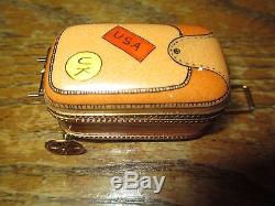 13/100 Limoges France Peint Main UK USA Suitcase Trinket Box