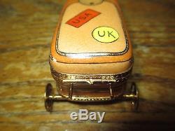 13/100 Limoges France Peint Main UK USA Suitcase Trinket Box