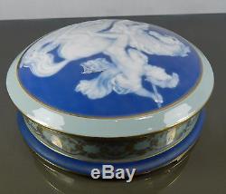 1900-1940 Large Limoges Pate sur Pate Porcelain Jewel Trinket Box France