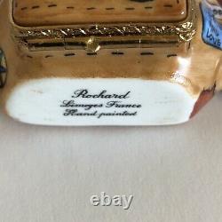 1960'S HIPPIE BACKPACK? LIMOGES, FRANCE? Peint Main, hand painted trinket box