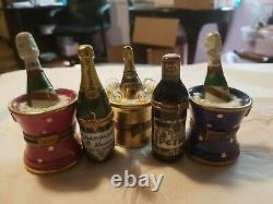 5 Champagne Limoges Boxes Lot bulk Authentic France French Trinket wholesale