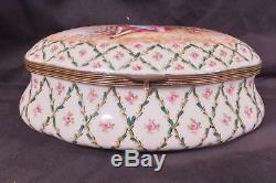 8 Old Paris Limoges All Hand Painted Hinged Domed Dresser Box Portrait'Max