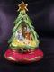 Af Limoges Peint Main Fine Porcelain Nativity Christmas Tree Trinket Box Exc