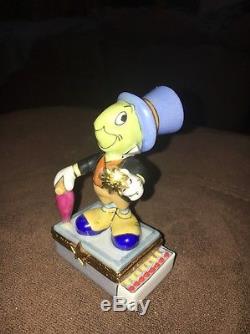 Artoria Limoges Peint Main Disney Jiminy Cricket Trinket Box
