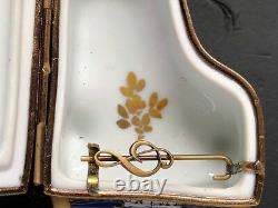 AUTHENTIC LIMOGES GRAND PIANO MINIATURE GREAT COLLECTIBLE SIGNED Peint Maine