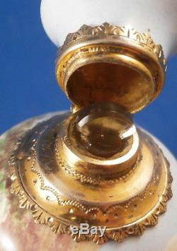 Antique 19thC Limoges Enamel Scenic Perfume / Scent Bottle Scene Emaille Flakon