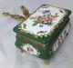 Antique Acf Decor A La Main Style De Limoges Porcelain Brass Jewelry Box F