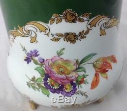 Antique ACF Decor A La Main Style De Limoges Porcelain Brass Trinket Box 6 H