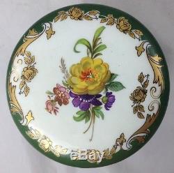 Antique ACF Decor A La Main Style De Limoges Porcelain Brass Trinket Box 6 H