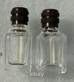 Antique France Limoges Signed Perfume Trinket Box 2 #glass Bottles Hand-painted