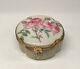 Antique French Limoges Peint Main Hand Painted Pink Roses Flower Trinket Box