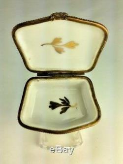 Antique French Sevres Napoleonic Porcelain Bronze Gold Hand Painted Trinket Box
