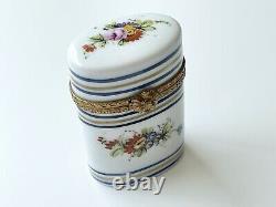 Antique Hand Painted Limoges France Peint Main C. G. Hinged Trinket Box 3 Inch