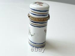 Antique Hand Painted Limoges France Peint Main C. G. Hinged Trinket Box 3 Inch