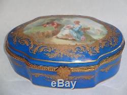 Antique Limoges Domed Casket Jewelry Box Trinket Porcelain Mother Child Lovers 8