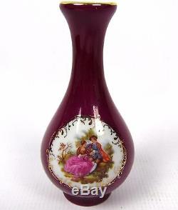 Antique Limoges FRANCE Rehausse Mini Vanity Bud Vase Tray Trinket Snuff Box Set