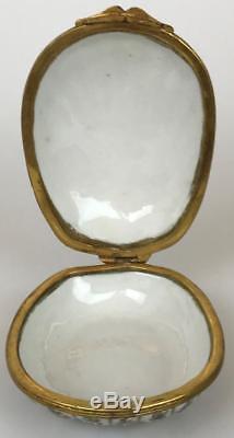Antique Limoges France Porcelain HandPainted Ormolu Coquillage Shell Trinket Box
