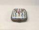 Antique Limoges French Peint Main Porcelain Trinket Box Floral With Ribbons