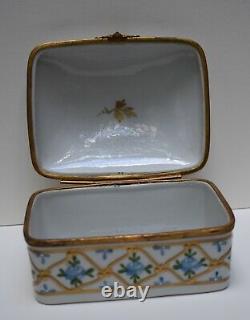 Antique Limoges Hand Painted Porcelain Hinged Trinket Box