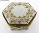 Antique Limoges Raised Gold And White Porcelain Hexagon Box