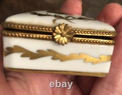 Antique Napoleonic Bee Gilt Limoges Porcelain Collectible Boxes X2 Bonus Bee