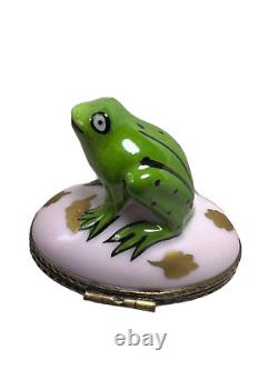 Antique Peint Moen Limoge France Frog Trinket Box