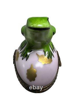 Antique Peint Moen Limoge France Frog Trinket Box