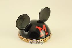 Artoria Disney Peint Main Limoges Porcelain Trinket Box Mickey Mouse Hat Ears