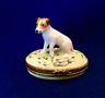 Artoria Jack Russell Terrier Trinket Box- Limoges France, Numbered & Initialed