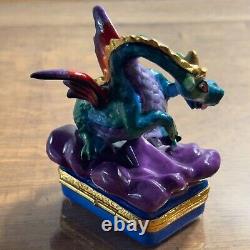 Artoria Limoges Fantasy Dragon Trinket Box Porcelain Peint Main 107/1000