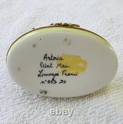 Artoria Limoges Peint Main France Jack Russel Box Numbered Signed