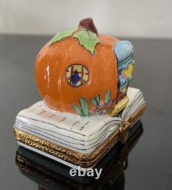 Artoria Limoges Peint Main Trinket Box Pumpkin Halloween Copy Book