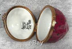 Artoria Limoges Trinket Box Strawberry Hand Painted SIGNED LE 1150/2500 517