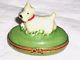 Artoria Limoges West Highland Terrier On Green Oval Box