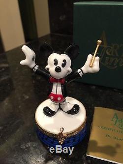 Artoria Peint Main Limoges Disney Mickey Mouse Trinket Box-Mint