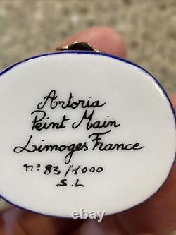 Artoria Peint Main Limoges France Cancer Zodiac Sign Trinket Box