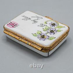 Astoria Limoges France Porcelain Trinket Box Love Letter Sealed Kiss Peint Main