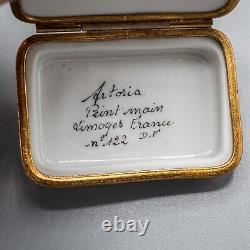 Astoria Limoges France Porcelain Trinket Box Love Letter Sealed Kiss Peint Main