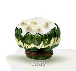 Authentic French Limoges Porcelain Trinket Box COLIFLOWER Hand painted NEW