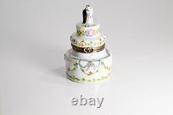 Authentic Limoge Box, France. Bride and Groom on Wedding Cake. CUTE