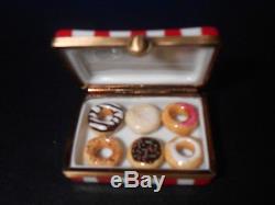 Authentic Limoges Box France Peint Main Rochard Box of Donuts