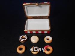 Authentic Limoges Box France Peint Main Rochard Box of Donuts