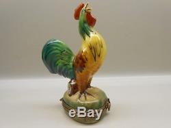 Authentic Limoges Box France Peint Main Vintage PV Crowing Rooster