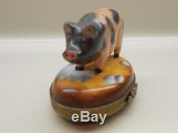 Authentic Limoges Box France Peint main Rochard Spotted Pig