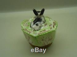 Authentic Limoges Box Peint Main France Chamart Rabbit in a Head of Lettuce