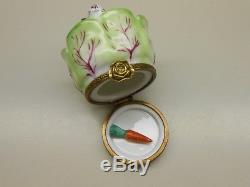 Authentic Limoges Box Peint Main France Chamart Rabbit in a Head of Lettuce