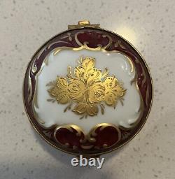 Authentic Limoges France Peint Main Trinket Box, Stamped FA G/50. A BB