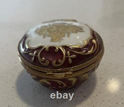 Authentic Limoges France Peint Main Trinket Box, Stamped FA G/50. A BB
