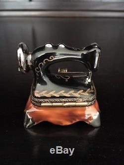 Authentic Limoges Old Fashioned Sewing Machine with Thread Clasp