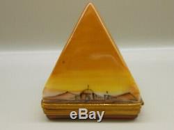 Authentic Limoges Trinket Box France Great Pyramid of Giza Egypt Excellent
